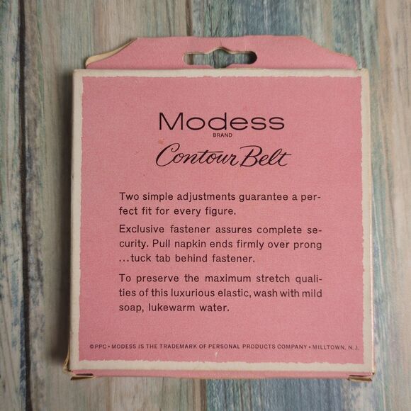 Vintage Modess Contour Belt Sanitary Napkin Holder 50s 60s Pink White Delicate
